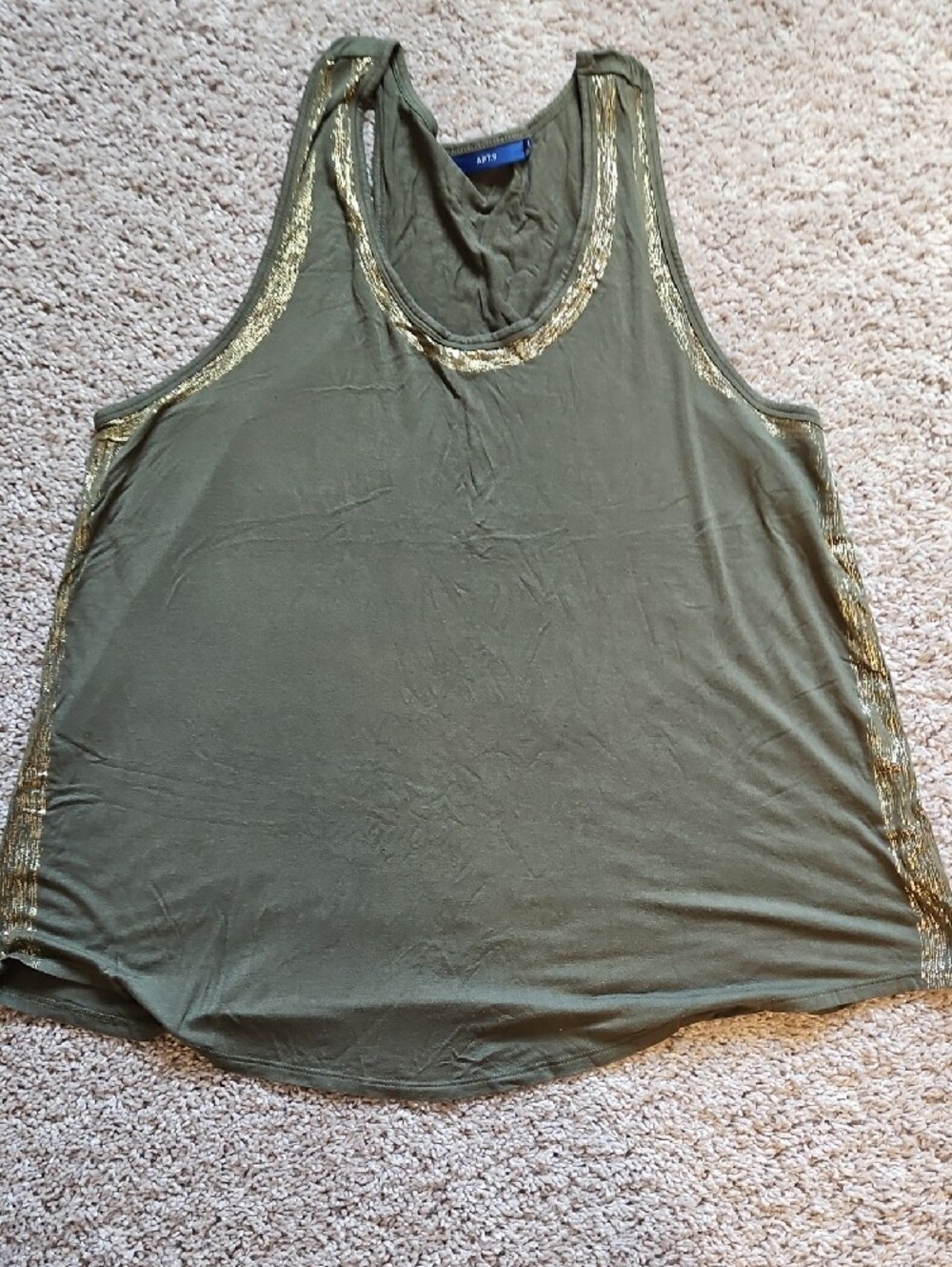 Apt. 9 Olive Green & Burgundy Tank Tops with Gold Trim - 2-Pack - Picture 5 of 10